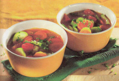 Летний овощной суп - блюдо 100 калорий - меню для похудения
