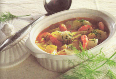 Рыбный суп с креветками - блюдо 300 калорий - меню для похудения