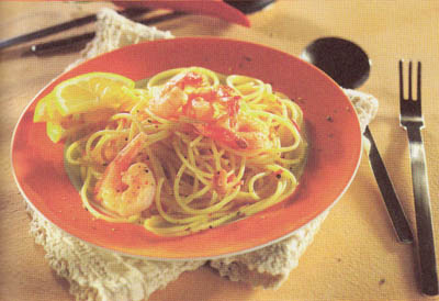 Креветки со спагетти - блюдо 300 калорий - меню для похудения