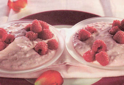 Малина с йогуртом и медом - блюдо 100 калорий - меню для похудения