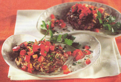 Рубленый стейк-татар с рисом - блюдо 200 калорий - меню для похудения